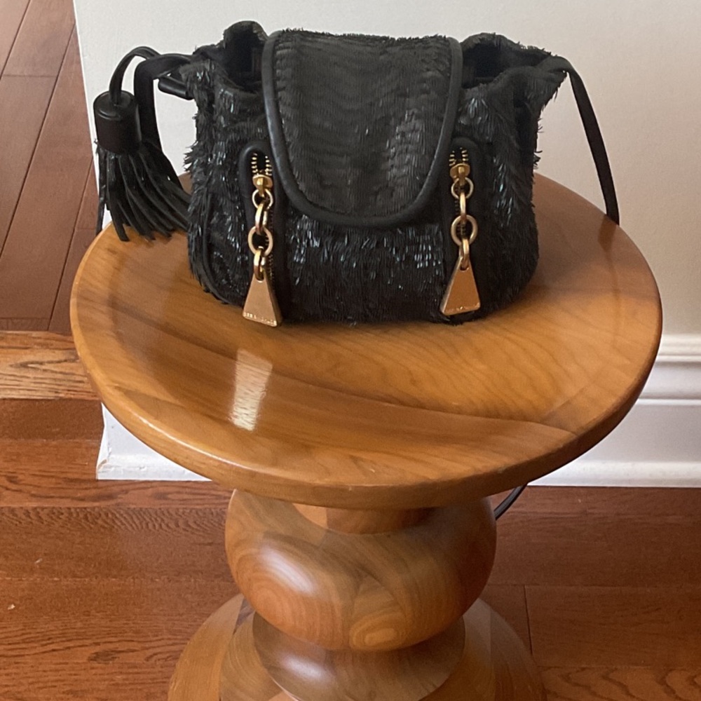 See by Chloe - Black Textured Handbag with Gold Accents